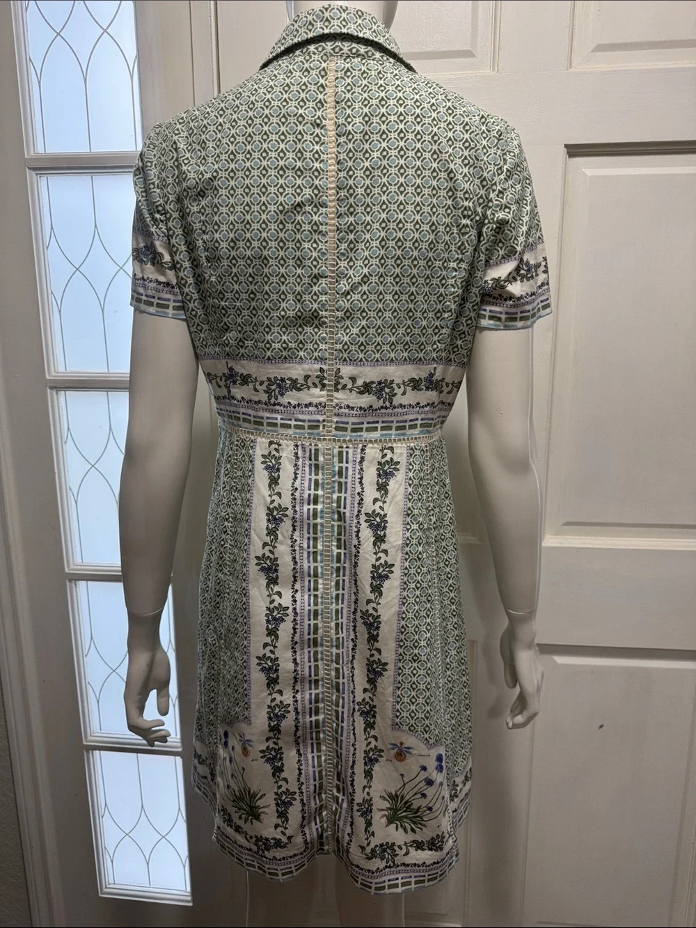 TORY BURCH TALIA BOTANICAL SHIRTDRESS,FLORAL GREEN~RARE SIZE 6